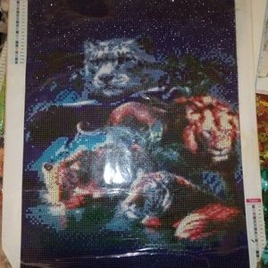 Wild animals paint with diamonds picture
